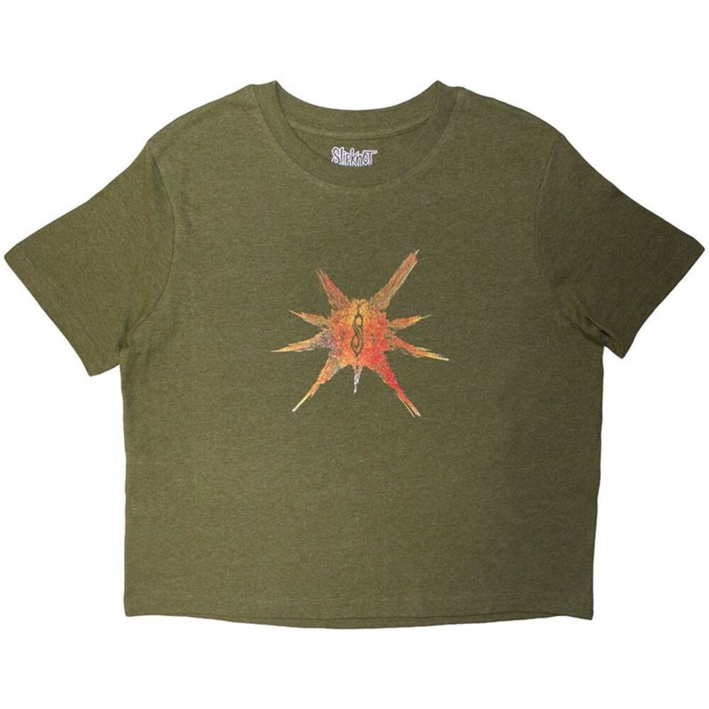 Slipknot Womens/Ladies The End, So Far Figures Back Print Crop Top / Green